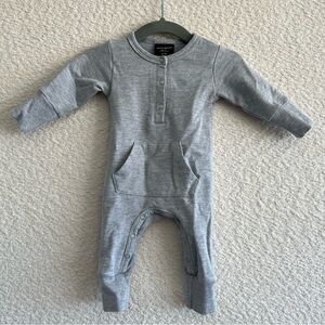 Little Bipsy Baby Long Sleeve Gray Long‎ Sleeve Romper Size 0-3 Months